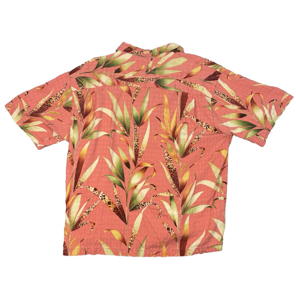 Tommy Bahama Mens XXL Floral 100% Silk Short Sleeve Hawaiian Shirt Peach Orange - Picture 2 of 7